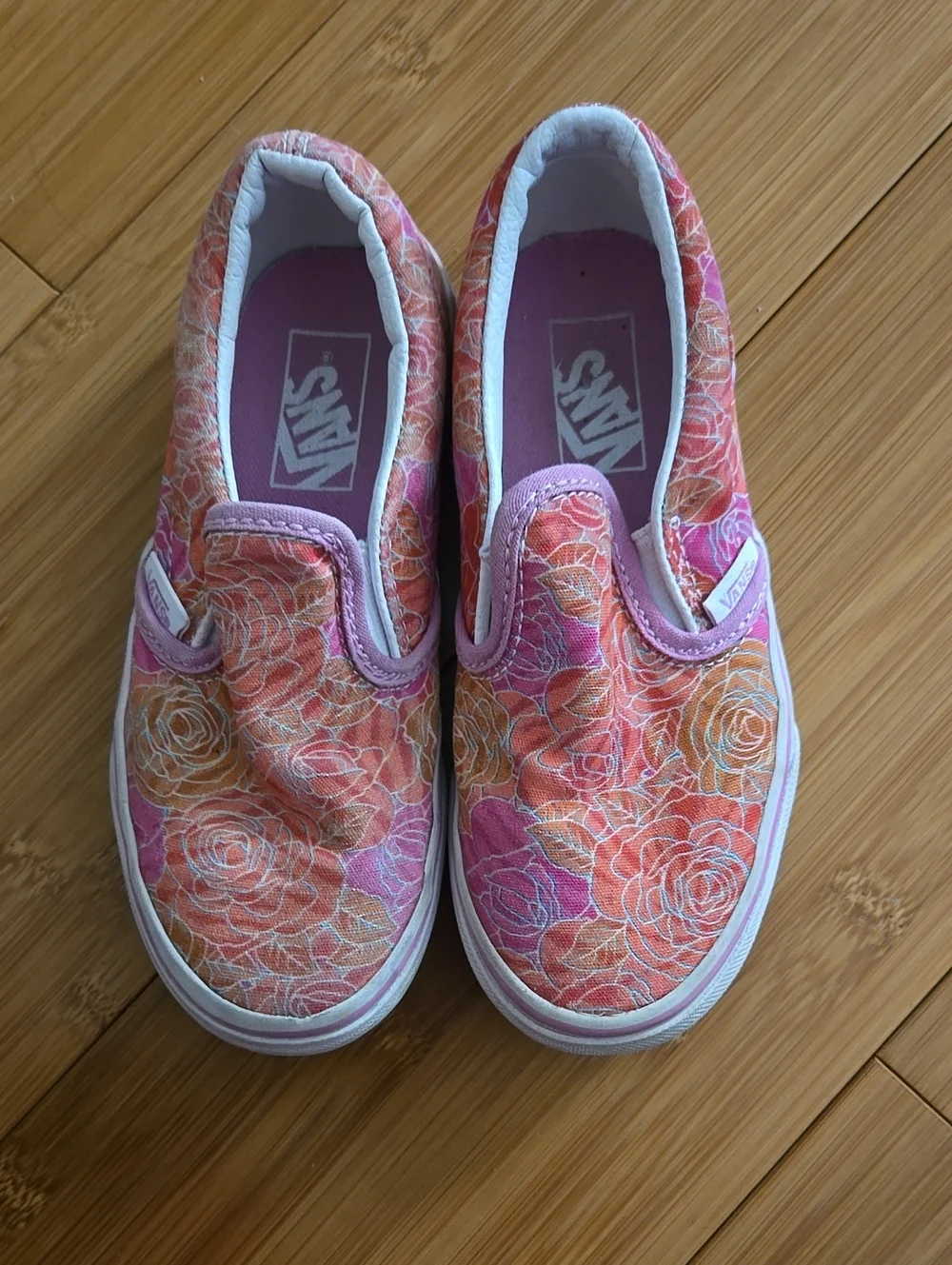 Vans Kids Slip-On Floral Canvas Shoes - 12